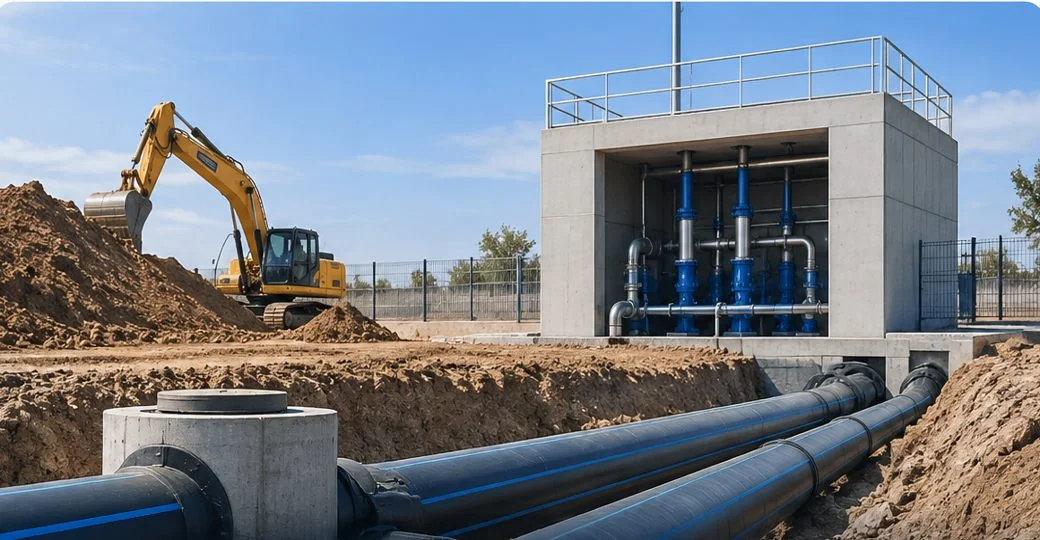 Tikinti və su infrastrukturu — illüstrativ görüntü